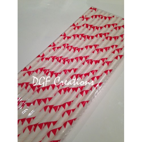 Red Flag Pattern  Paper Straw click on image to view different color option
